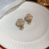 Double Side Pearl Stud Earrings Beauty Gift