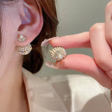 Double Side Pearl Stud Earrings Beauty Gift
