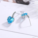Heart Shape Zircon Drop Earrings 925 Silver Jewelry