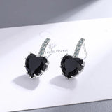 Heart Shape Zircon Drop Earrings 925 Silver Jewelry