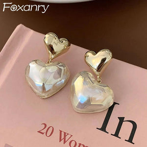 Heart Pearl Stud Earrings for Women