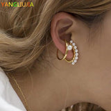 Metal Pearl Ear Bone Earring European And American Style
