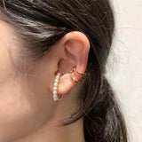 Metal Pearl Ear Bone Earring European And American Style