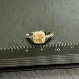 Natural Citrine Ring Adjustable Vintage Fine Jewelry Women Gift