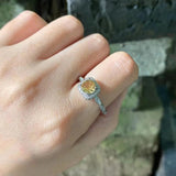 Natural Citrine Ring Adjustable Vintage Fine Jewelry Women Gift