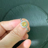Natural Citrine Ring Adjustable Vintage Fine Jewelry Women Gift