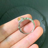 Natural Citrine Ring Adjustable Vintage Fine Jewelry Women Gift