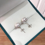 Freshwater Pearl Sterling Silver Stud Earrings Wedding Jewelry