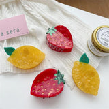 Strawberry Lemon Hair Clip Hair Claws - Acrylic Hair Claw Clips