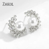 AAA Clear CZ Stone Flower Stud Earring for Women