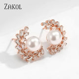 AAA Clear CZ Stone Flower Stud Earring for Women