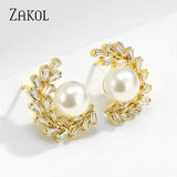 AAA Clear CZ Stone Flower Stud Earring for Women