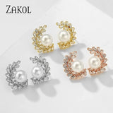 AAA Clear CZ Stone Flower Stud Earring for Women