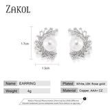 AAA Clear CZ Stone Flower Stud Earring for Women