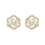 Pearl Flower Earrings for Women's Party