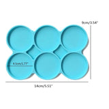 6-Cavity Silicone Large Round Resin Coaster Molds - 6 Pack