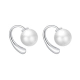 925 Silver Needle Pearl Stud Earrings For Women Jewelry FQL22025