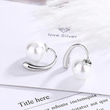 925 Silver Needle Pearl Stud Earrings For Women Jewelry FQL22025