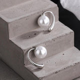 925 Silver Needle Pearl Stud Earrings For Women Jewelry FQL22025