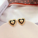 French Retro Colorful Dripping Pearl Flowers Enamel Stud Earrings
