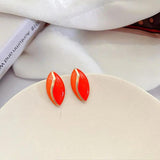 French Retro Colorful Dripping Pearl Flowers Enamel Stud Earrings
