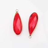 4PCS Long Drop Glass Charms Pendant DIY Jewelry Making Necklace Findings