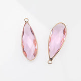 4PCS Long Drop Glass Charms Pendant DIY Jewelry Making Necklace Findings