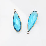 4PCS Long Drop Glass Charms Pendant DIY Jewelry Making Necklace Findings