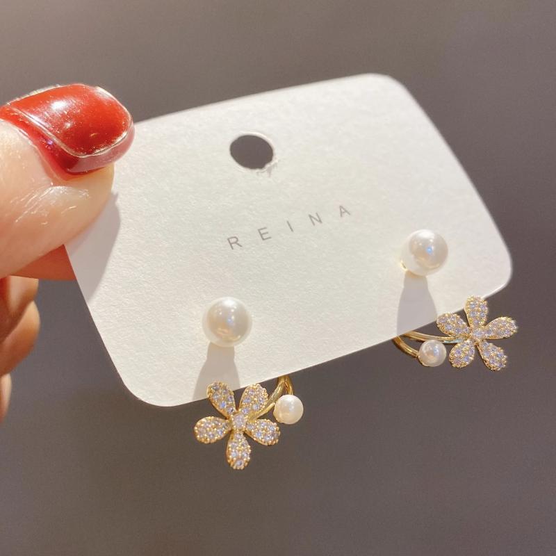 Pearl Flower Earrings Female Jewelry