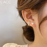 Pearl Flower Earrings Female Jewelry