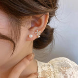Pearl Flower Earrings Female Jewelry