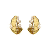 Irregular Earrings for Women Metal Portrait Pearl Small