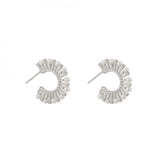 18K Plated Pearl Ear Studs with Zircon, Wedding Access