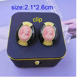 Enamel Multicolor Oval Earrings Human Head Abstracted Styles Pop Brincos
