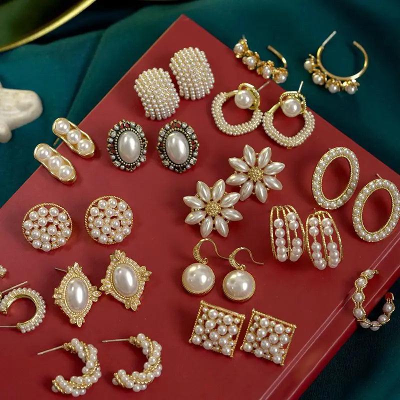 Baroque Palace Pearls Earrings for Women