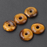 5pcs Amethyst Pendant 15mm Big Hole Flat Round Crystal Donut Pendants