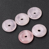 5pcs Amethyst Pendant 15mm Big Hole Flat Round Crystal Donut Pendants