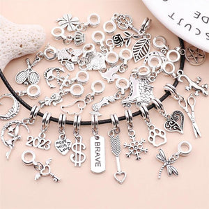 30Pcs Mixed Silver Plated Dream Charm Dangles for DIY Jewelry Making