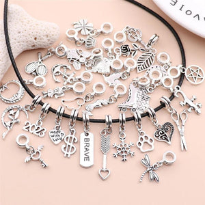 30Pcs Mixed Silver Plated Dream Charm Dangles for DIY Jewelry Making