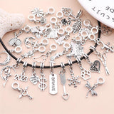 30Pcs Mixed Silver Plated Dream Charm Dangles for DIY Jewelry Making