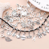 30Pcs Mixed Silver Plated Dream Charm Dangles for DIY Jewelry Making