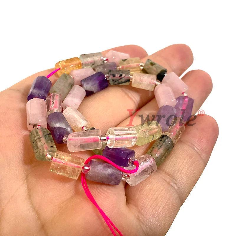 Gemstone Cylinder Beads for DIY Bracelet Making
