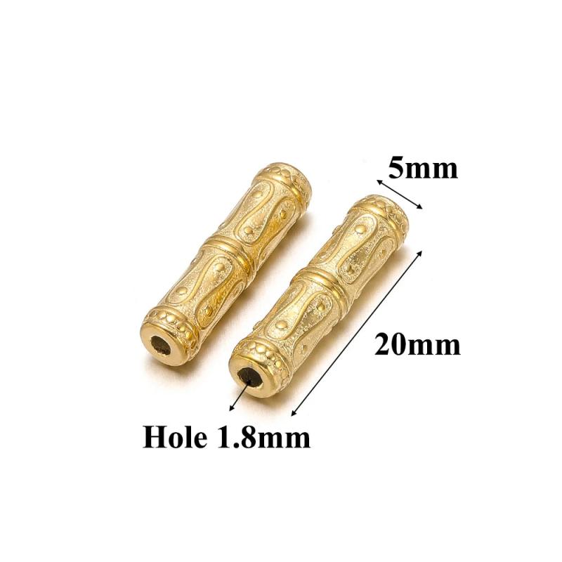 5Pcs Stainless Steel Tube Beads Spacer Charms for DIY Jewelry Making