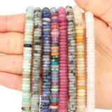 6x2mm Amazonite Labradorite Agate Rondelle Disc Beads 15''