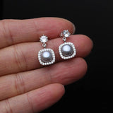 925 Silver Stud Earrings with Freshwater Pearls