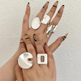 Punk Silver Elastic Rope Knuckle Ring