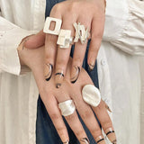Punk Silver Elastic Rope Knuckle Ring