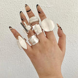Punk Silver Elastic Rope Knuckle Ring