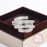 Interwoven Zircon Ring 925 Silver Wedding Engagement Jewelry