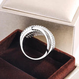Interwoven Zircon Ring 925 Silver Wedding Engagement Jewelry